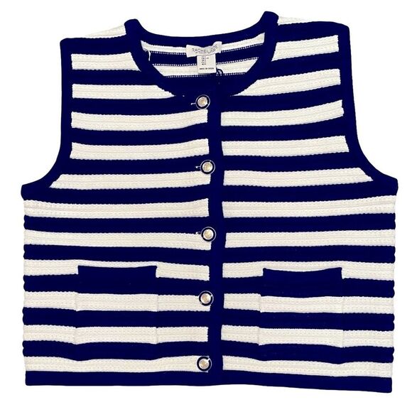 Rachel Zoe Navy and White Knit Vest - Picture 3 of 10